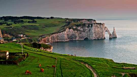 Etretat，诺曼底，海岸，海