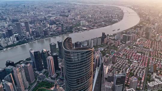 4K原创最新上海陆家嘴摩天大楼航拍