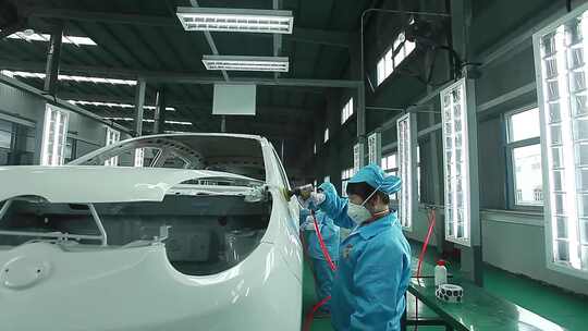 现代工业新能源汽车三轮车汽车制造业视频素材模板下载