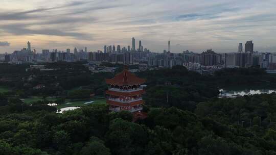 广州鸿鹄楼与广州塔对望