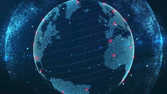 蓝色光线地球粒子互联网科技大数据背景