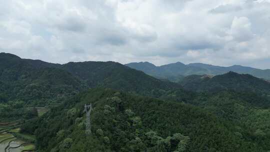 航拍丘陵大山森林