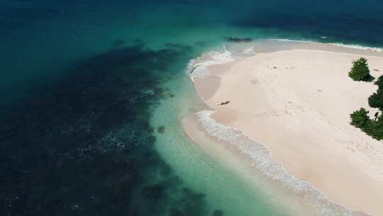 海滩，加勒比海，热带海洋，无人机