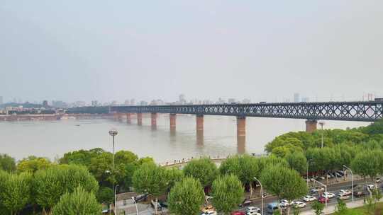 武汉长江大桥白天视频素材模板下载
