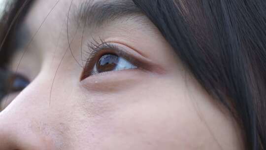 女性眼睛微距特写