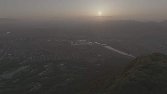 横店日落大全景4k dlog原始素材视频素材模板下载