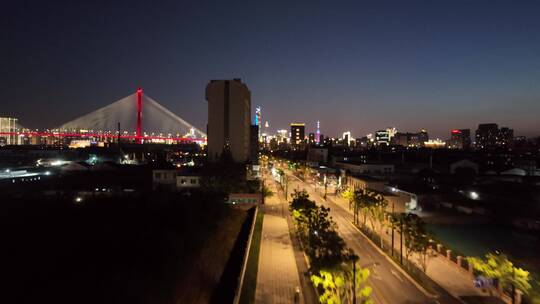 杨树浦路夜景航拍