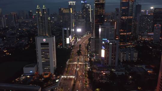 夜晚城市摩天大楼景观视频素材模板下载