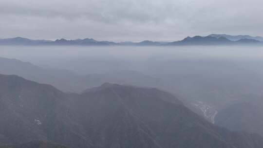 航拍秦岭秋景