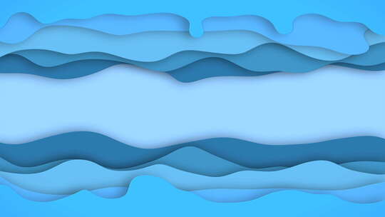 波浪形蓝色剪纸抽象的蓝色背景