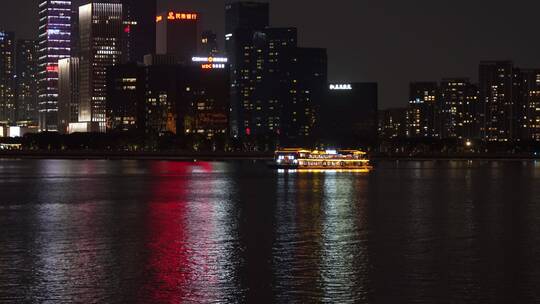 杭州钱江新城城市阳台夜景