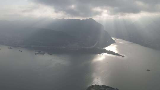 航拍长江三峡巫山段