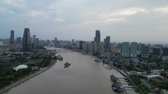 航拍浙江宁波城市风光宁波建设