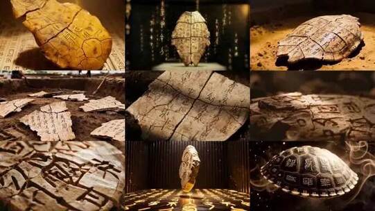 甲骨文考古汉字文化传承片头高清在线视频素材下载