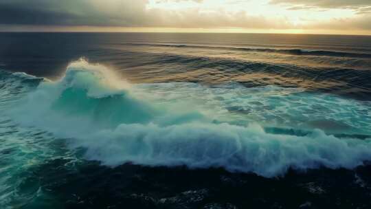 4k海浪翻滚电影感超广角水花飞向空中