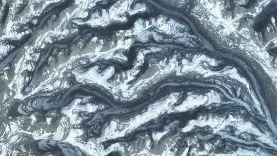 新疆北疆独山子大峡谷纹理雪山高空航拍