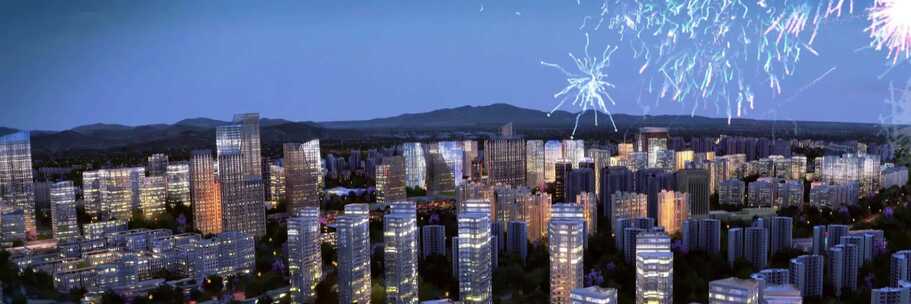 三维建筑漫游城市鸟瞰城市夜景动画宣传片