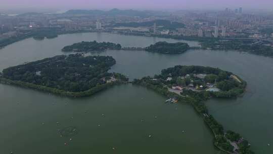 航拍玄武湖全景