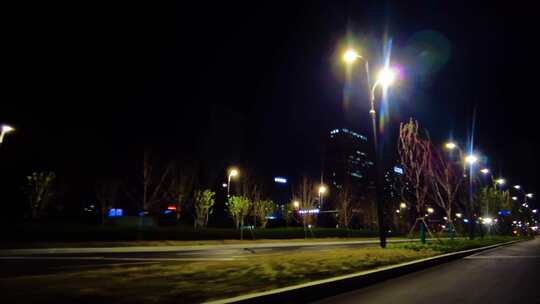 城市夜晚马路夜景汽车窗外的风景视频素材