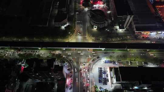 珠海港三路港昌路夜景航拍