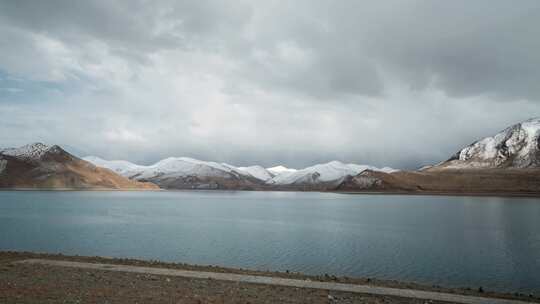 河流湖泊雪山延时摄影