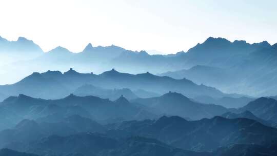 中国万里长城水墨意境山水