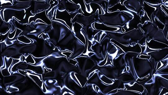 潮流动感深蓝液态流体金属质感抽象循环背景