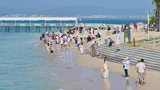 海南三亚西岛风景区游客旅游治愈唯美镜头