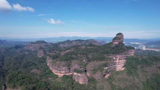 广东丹霞山5A景区丹霞地貌航拍