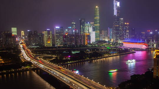 夜晚下的广州城市