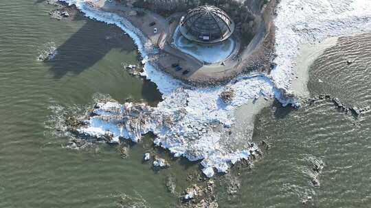 北戴河海天一色冬天航拍