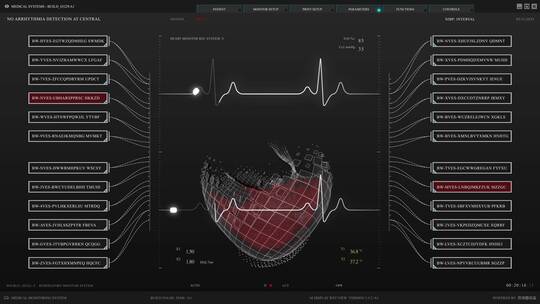 心脏科幻屏幕HUD操作系统智能界面交互系统