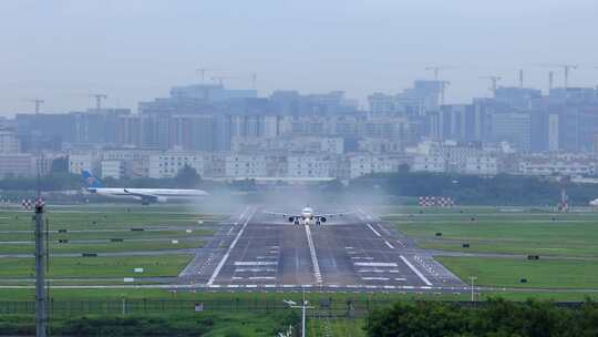 深圳宝安机场起飞的西部航空飞机视频素材模板下载
