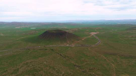 乌兰察布五号火山航拍 内蒙古 乌兰哈达