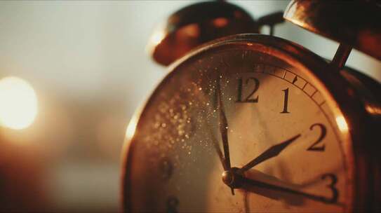 复古闹钟指针快速转动特写