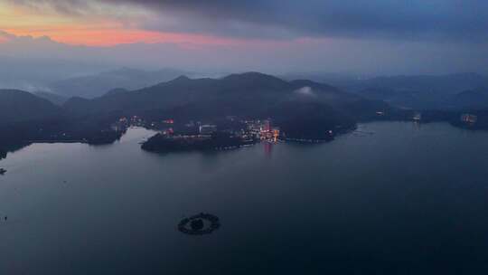 台湾 日月潭 空拍 自然风光