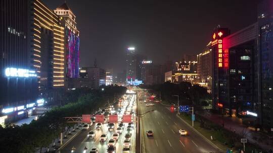 重庆红锦大道夜景航拍视频素材模板下载