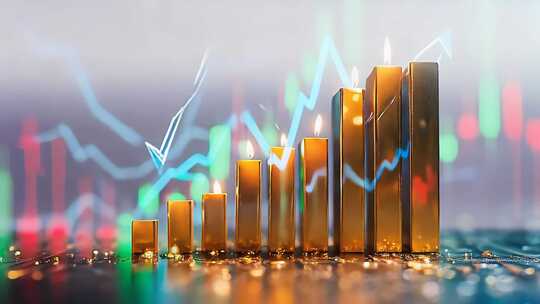 经济金融股票双重曝光4K