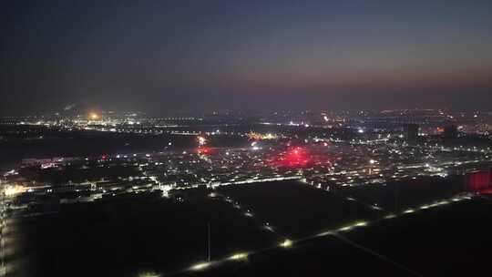 夜景 航拍 过年 放烟花 年味 城市