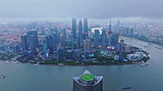 上海台风暴风雨来临前黑云压城航拍