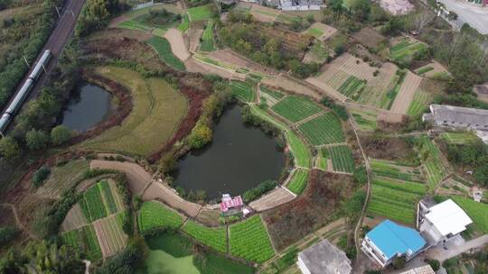 航拍湖北黄冈浠水县城市建筑规划