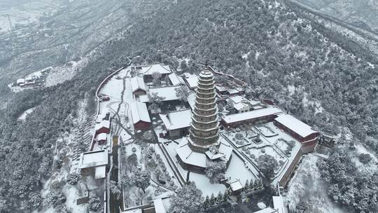 山西洪洞广胜寺雪景