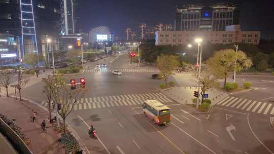 福州台江区江滨西大道航拍马路道路公路夜晚