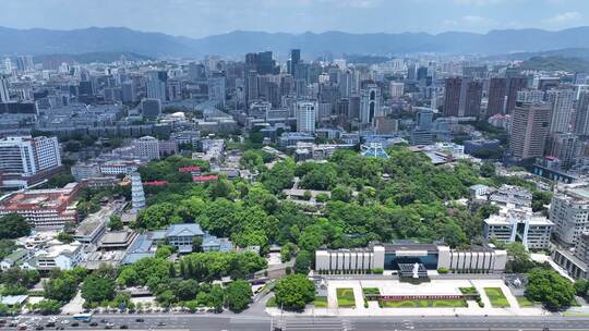 福州于山风景区航拍于山堂福州白塔城市风景