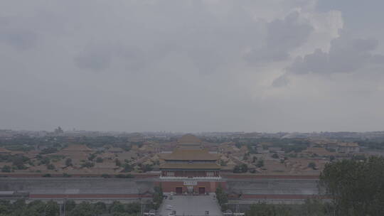 景山俯瞰故宫 故宫全景 log素材视频素材模板下载