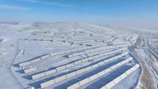 冬季光伏发电场 太阳能发电 清洁可再生能源