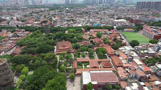 福建泉州古西街钟楼开元寺航拍