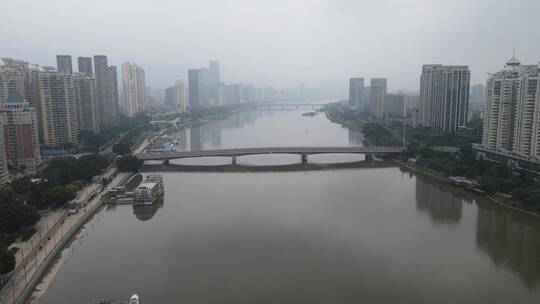 航拍福州闽江大桥交通