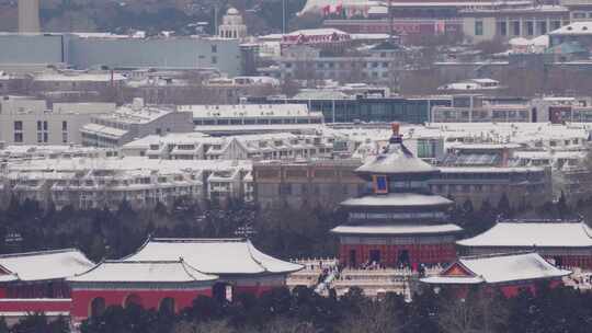 北京古建筑天坛雪景