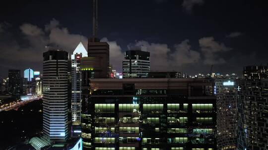 上海繁荣商业圈建筑群夜景